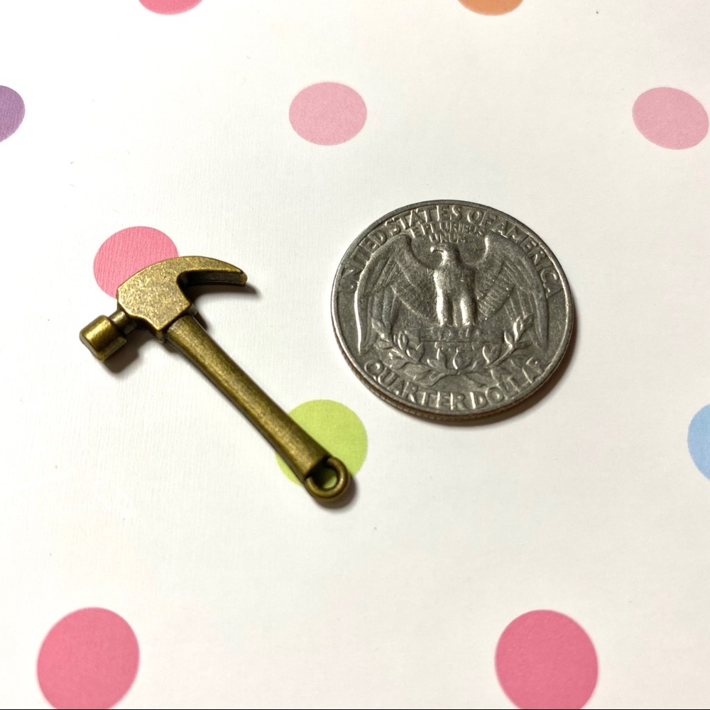 Hammer Pendant Charm, Antique Bronze Tone, DIY Craft Jewelry